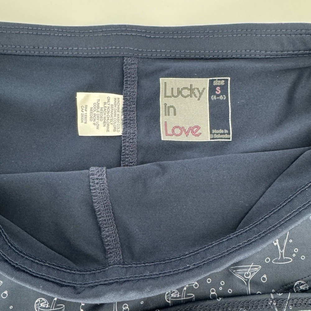 Lucky In Love Fiesta Scallop Skirt Navy Size Small - Picture 4 of 4
